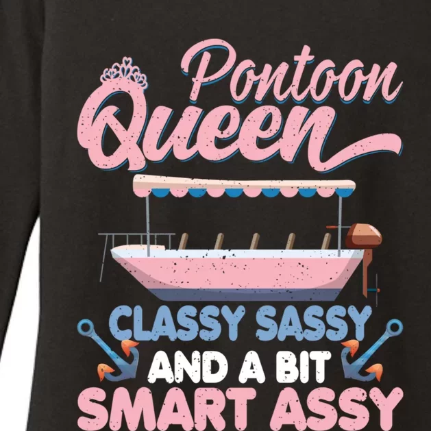 Pontoon Queen Gift For Pontoon Boating Mom Lover Cute Gift Womens CVC Long Sleeve Shirt