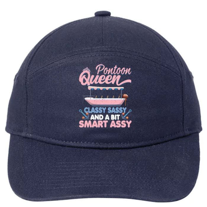 Pontoon Queen Gift For Pontoon Boating Mom Lover Cute Gift 7-Panel Snapback Hat