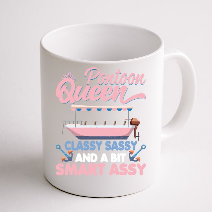 Pontoon Queen Gift For Pontoon Boating Mom Lover Cute Gift Front & Back Coffee Mug