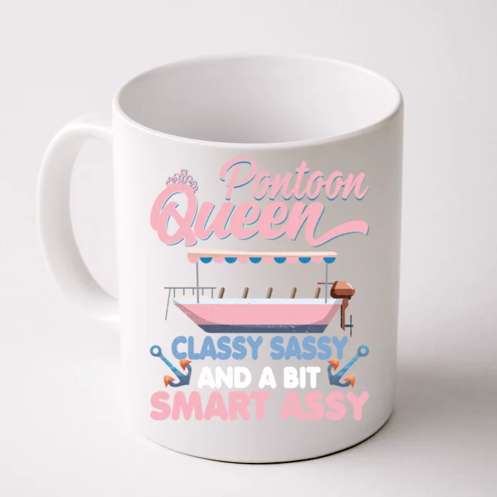 Pontoon Queen Gift For Pontoon Boating Mom Lover Cute Gift Front & Back Coffee Mug