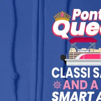 Pontoon Queen Gift For Pontoon Boating Mom Lover Cute Gift Full Zip Hoodie