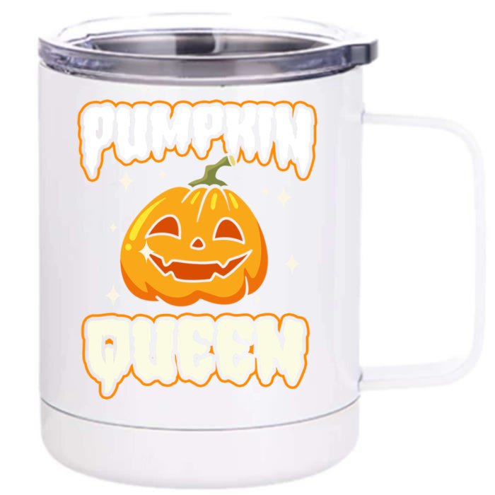 Pumpkin Queen Halloween Gift Front & Back 12oz Stainless Steel Tumbler Cup