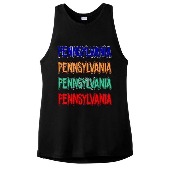 Pennsylvania Quad Logo Ladies Tri-Blend Wicking Tank