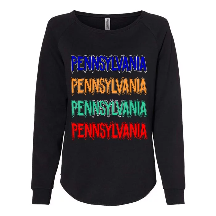 Pennsylvania Quad Logo Womens California Wash Sweatshirt