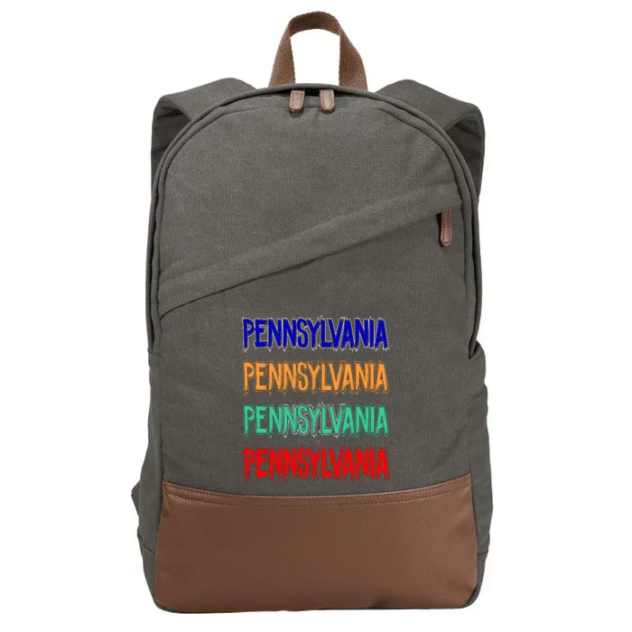 Pennsylvania Quad Logo Cotton Canvas Backpack