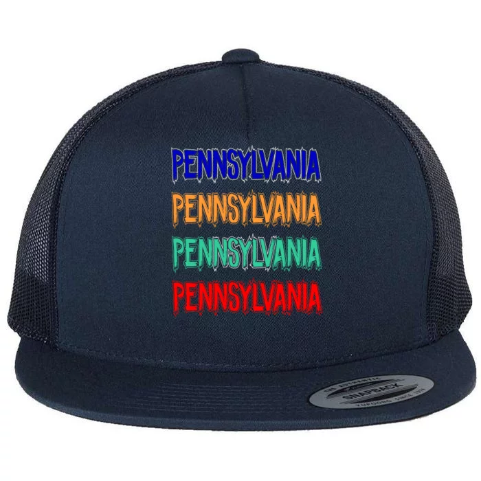 Pennsylvania Quad Logo Flat Bill Trucker Hat