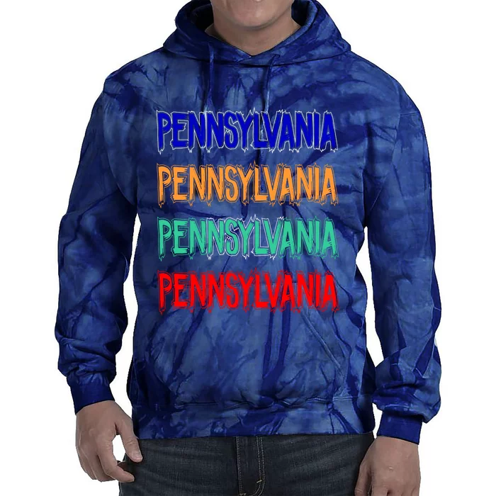 Pennsylvania Quad Logo Tie Dye Hoodie