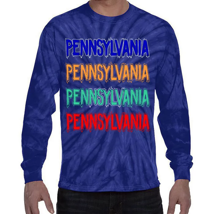 Pennsylvania Quad Logo Tie-Dye Long Sleeve Shirt