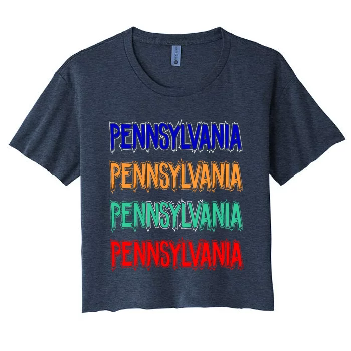 Pennsylvania Quad Logo Women's Crop Top Tee