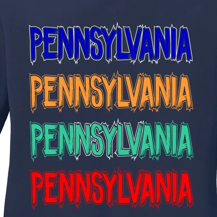 Pennsylvania Quad Logo Ladies Long Sleeve Shirt