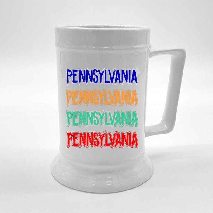 Pennsylvania Quad Logo Front & Back Beer Stein