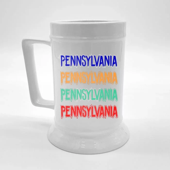 Pennsylvania Quad Logo Front & Back Beer Stein