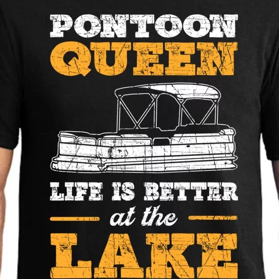 Pontoon Queen Life Is Better At The Lake Pontoon Boat Gift Pajama Set