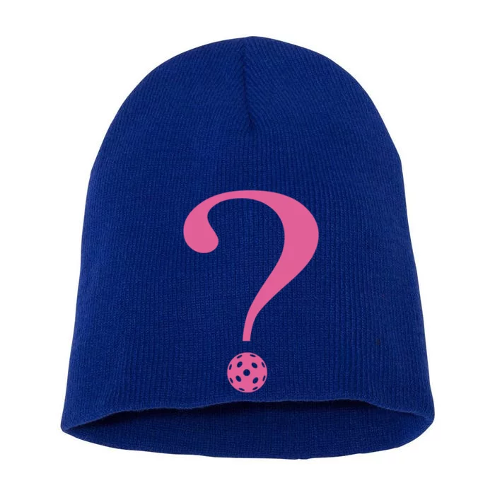 Pickleball Question Mark ? Pink Cute Gift Short Acrylic Beanie