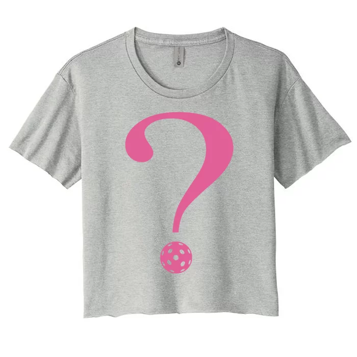 Pickleball Question Mark ? Pink Cute Gift Women's Crop Top Tee