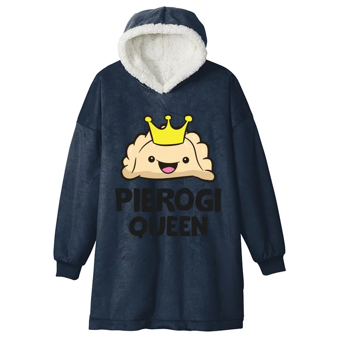 Pierogi Queen Polish Pierogi Cool Gift Hooded Wearable Blanket