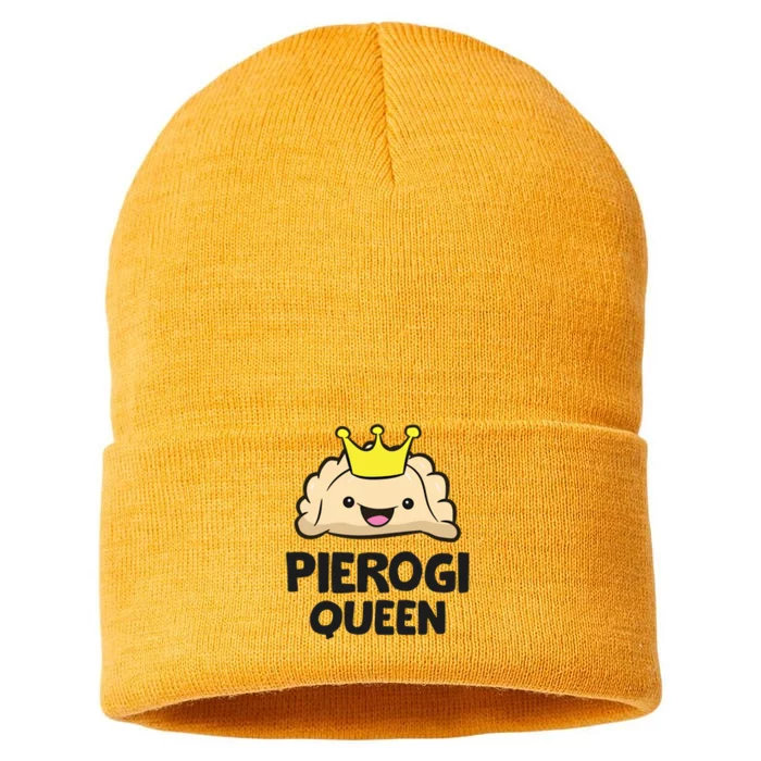 Pierogi Queen Polish Pierogi Gift Sustainable Knit Beanie