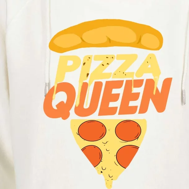 Pizza Queen Womens Funnel Neck Pullover Hood