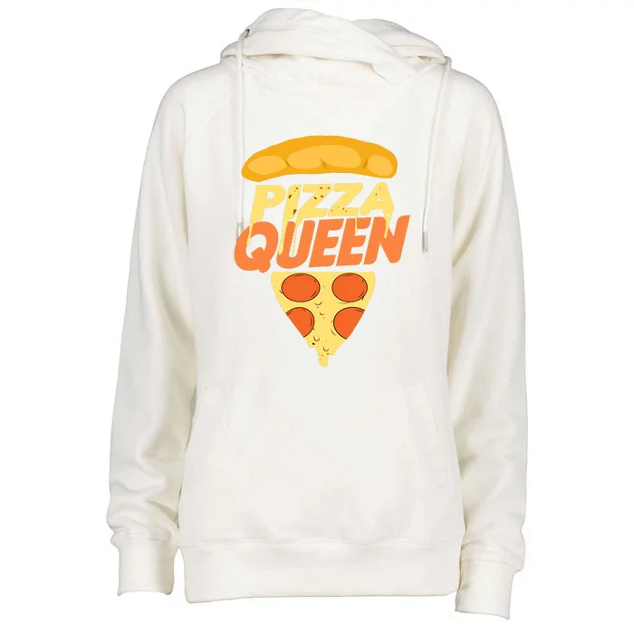 Pizza Queen Womens Funnel Neck Pullover Hood