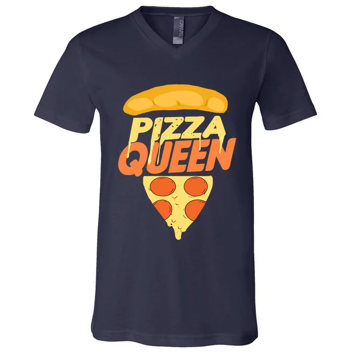 Pizza Queen V-Neck T-Shirt