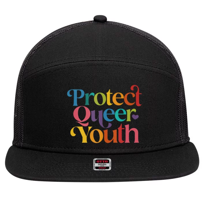 Protect Queer Protect Queer Lgbtq 7 Panel Mesh Trucker Snapback Hat