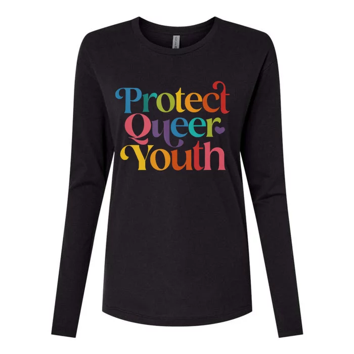 Protect Queer Protect Queer Lgbtq Womens Cotton Relaxed Long Sleeve T-Shirt