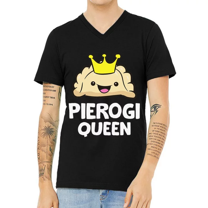 Pierogi Queen Polish Pierogi Funny Pierogi V-Neck T-Shirt