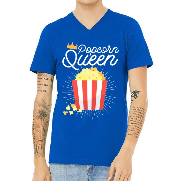 Popcorn Queen Partnerlook Gift V-Neck T-Shirt