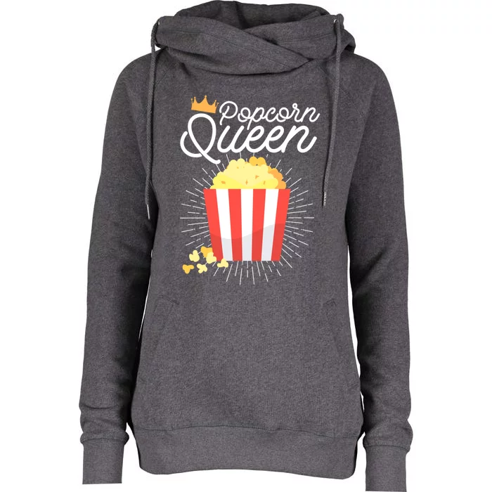 Popcorn Queen Partnerlook Cute Gift Womens Funnel Neck Pullover Hood