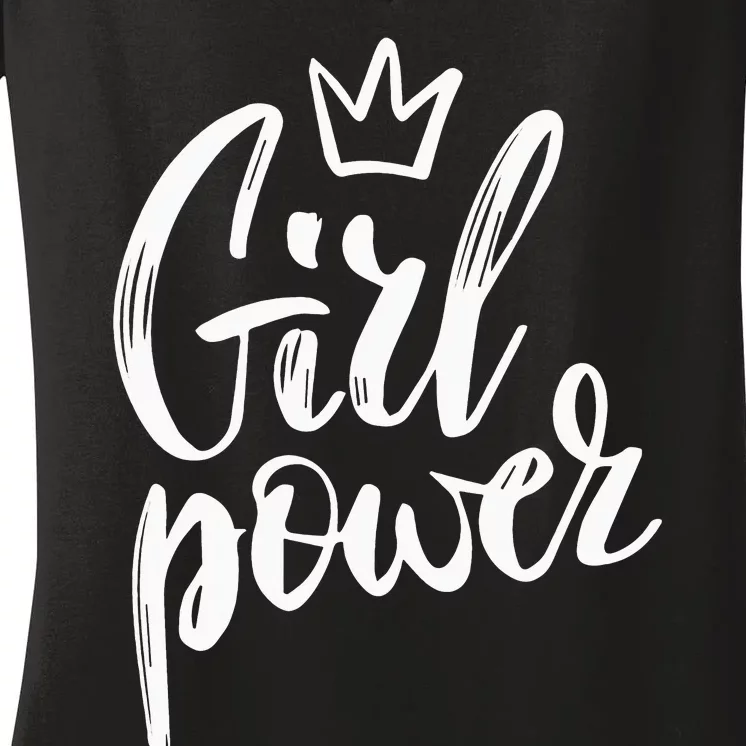 Power Queen! Strong Feminist Gift Birthday Present Women's V-Neck T-Shirt