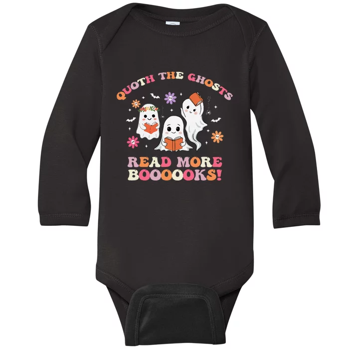 Poets Quoth The Ghost Read More Books Halloween Baby Long Sleeve Bodysuit