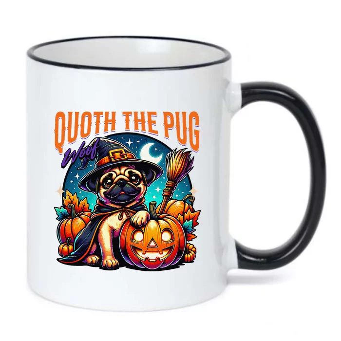 Poets Quoth The Pug Woof Halloween Dog Lovers Black Color Changing Mug