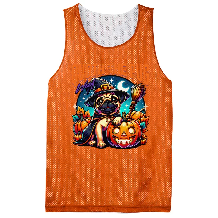 Poets Quoth The Pug Woof Halloween Dog Lovers Mesh Reversible Basketball Jersey Tank