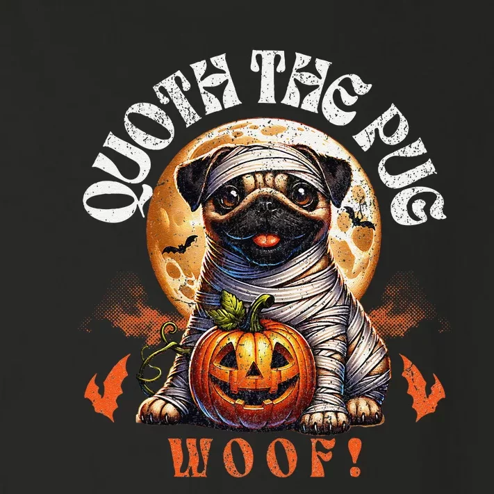 Poets Quoth The Pug Woof Halloween Dog Lovers Toddler Long Sleeve Shirt