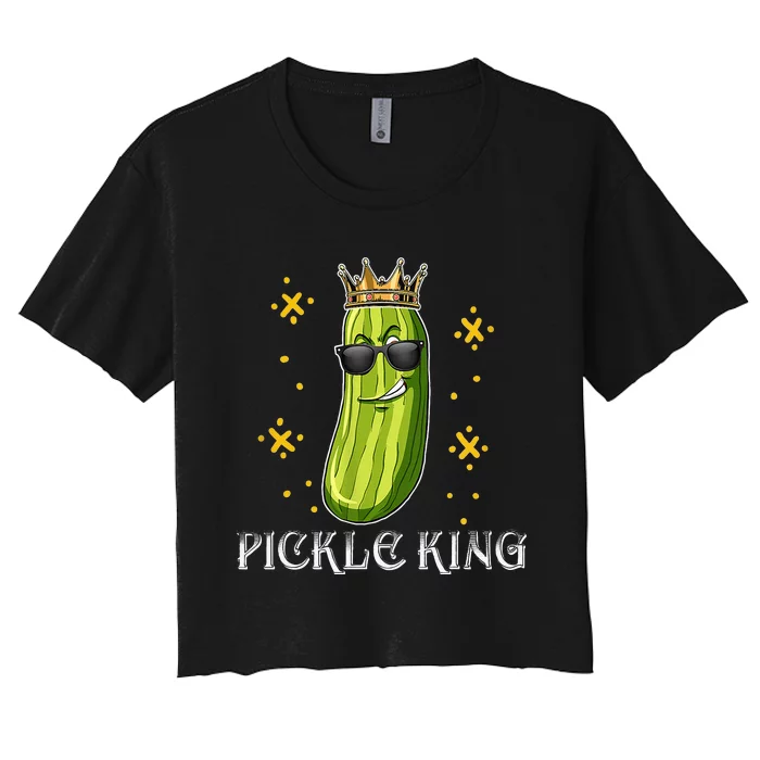 Pickle Queen Vegan Funny Cucumber Vegetable Women's Crop Top Tee