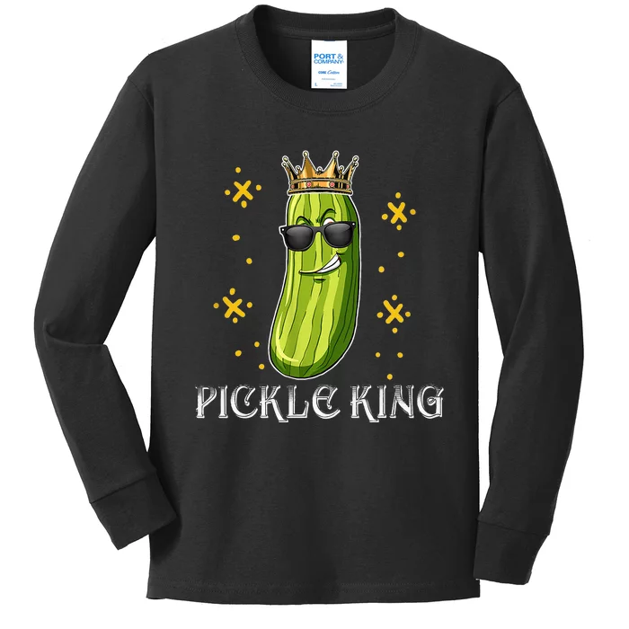 Pickle Queen Vegan Funny Cucumber Vegetable Kids Long Sleeve Shirt