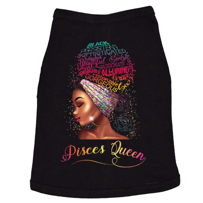 Pisces Queen Wo February March Zodiac Melanin Birthday Doggie Tank