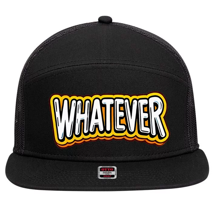 Playful Quirky Whatever 7 Panel Mesh Trucker Snapback Hat