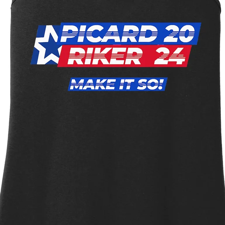 Picard Riker 2024 Make It So Politics Election Parody Funny Ladies Essential Tank