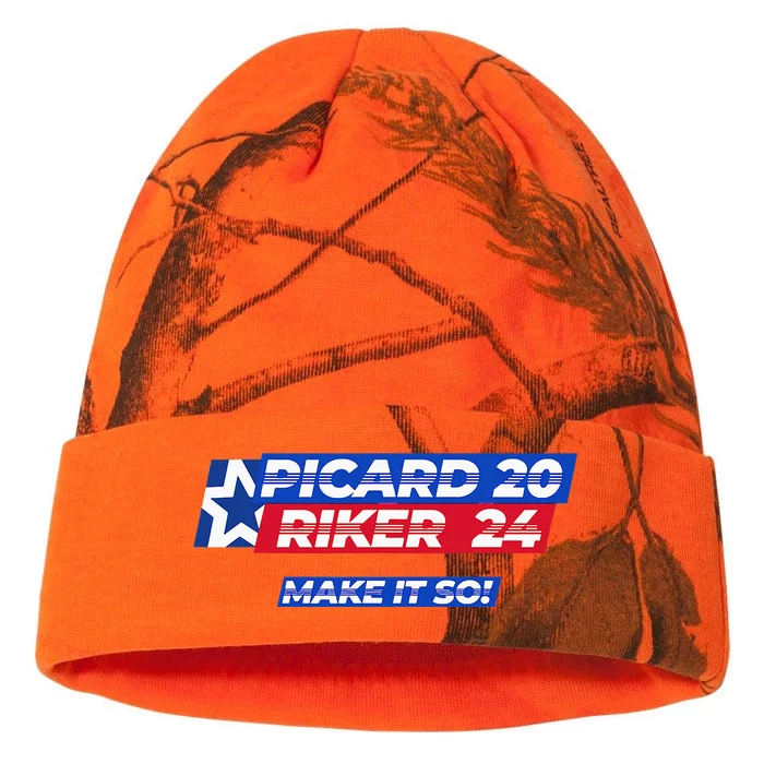 Picard Riker 2024 Make It So Politics Election Parody Funny Kati - 12in Camo Beanie