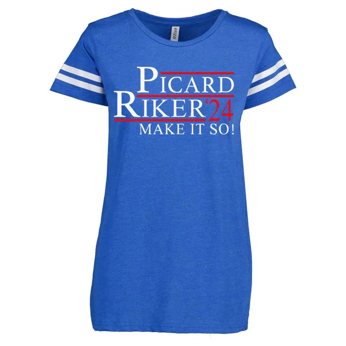 Picard Riker 24 Make It So For President 2024 Enza Ladies Jersey Football T-Shirt