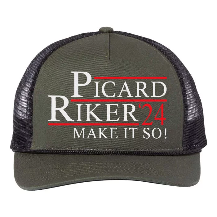 Picard Riker 2024 Presidential Campaign Retro Rope Trucker Hat Cap