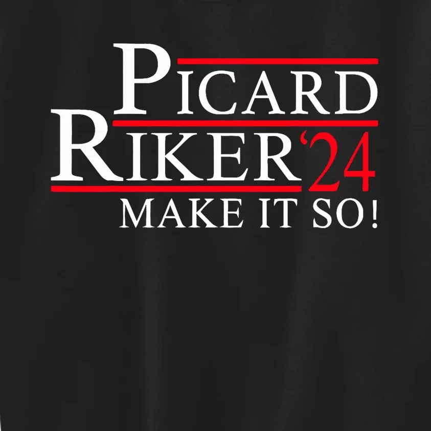 Picard Riker 24 Make It So For President 2024 Kids Sweatshirt