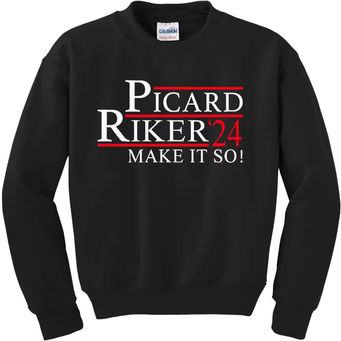 Picard Riker 24 Make It So For President 2024 Kids Sweatshirt