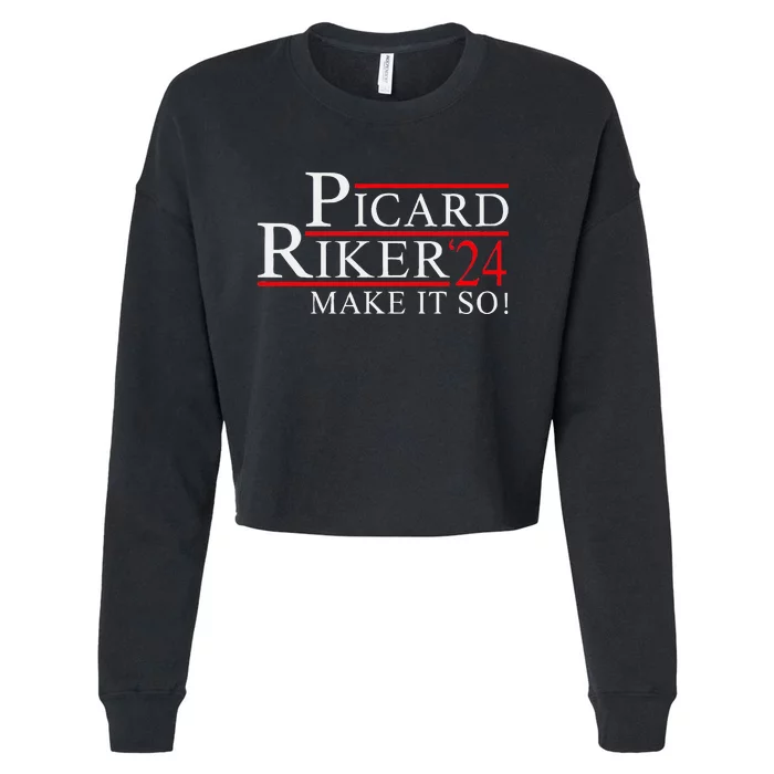 Picard Riker 24 Make It So Campaign Cropped Pullover Crew