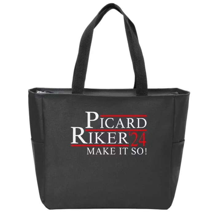 Picard Riker 24 Make It So Campaign Zip Tote Bag