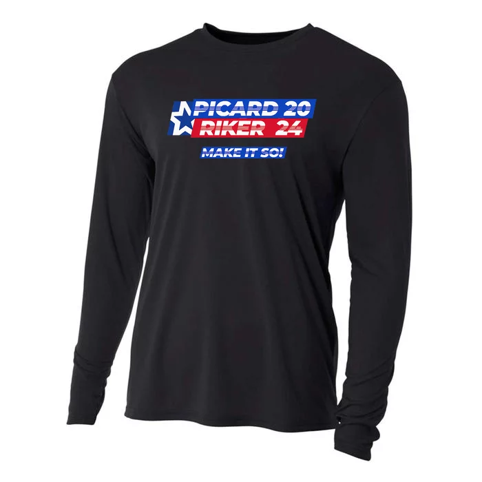 Picard Riker 2024 Make It So Politics Election Parody Cooling Performance Long Sleeve Crew