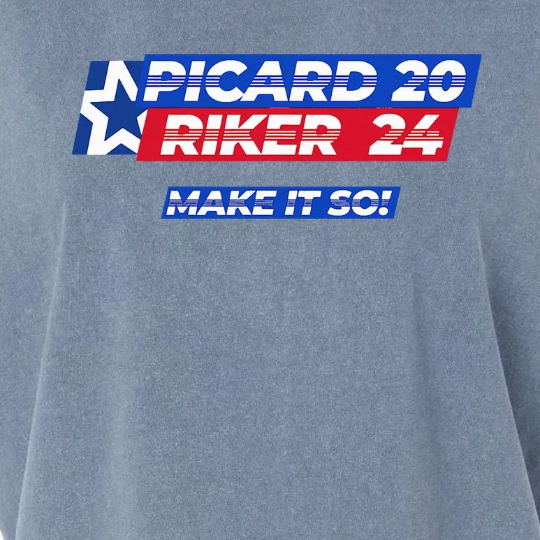 Picard Riker 2024 Make It So Politics Election Parody Garment-Dyed Women's Muscle Tee