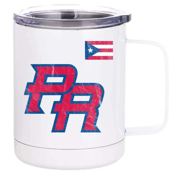 Puerto Rico Baseball Flag Pride Boricua Puerto Rico Front & Back 12oz Stainless Steel Tumbler Cup