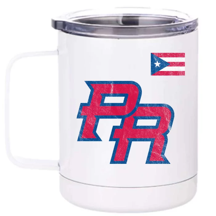 Puerto Rico Baseball Flag Pride Boricua Puerto Rico Front & Back 12oz Stainless Steel Tumbler Cup